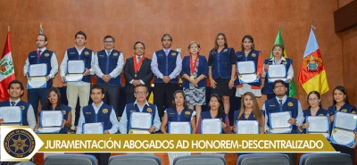 Juramentación abogados Ad Honorem - Descentralizado